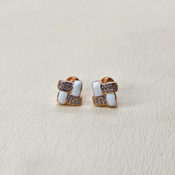 Box Shaped White Pearl Earrings - The Velli Kadai