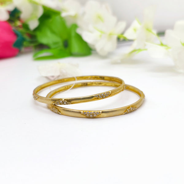 Simple Three Stones Bangle - The Velli Kadai