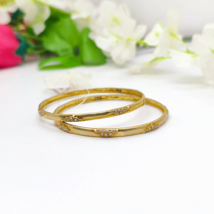 Simple Three Stones Bangle - The Velli Kadai