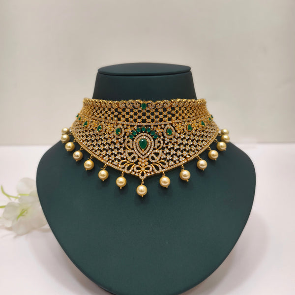 Green Stone Chocker - The Velli Kadai