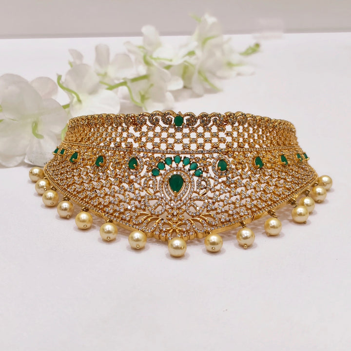 Green Stone Chocker - The Velli Kadai