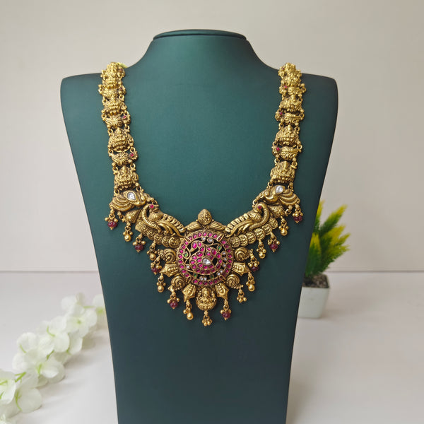 Kundan Silver Antique Haram - The Velli Kadai