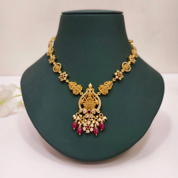 Ashtalakshmi with Red Pearl Necklace - The Velli Kadai