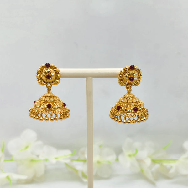 Minimal Design Antique Jhumka - The Velli Kadai