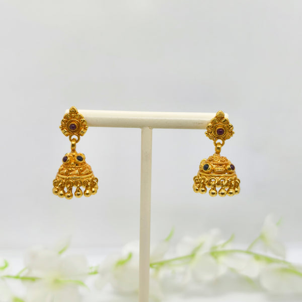 Light Weight Antique Jhumka - The Velli Kadai