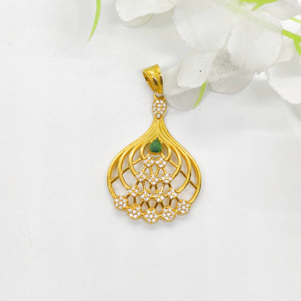 Rain Drop Pendant with White Stones - The Velli Kadai