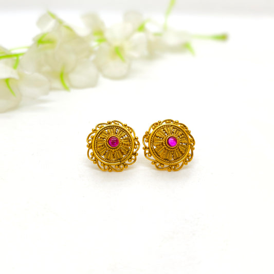 Centered Red Stone Stud