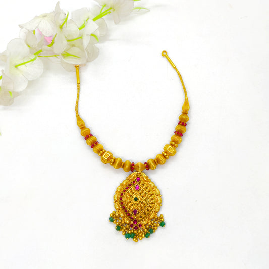 Green Beads Antique Necklace