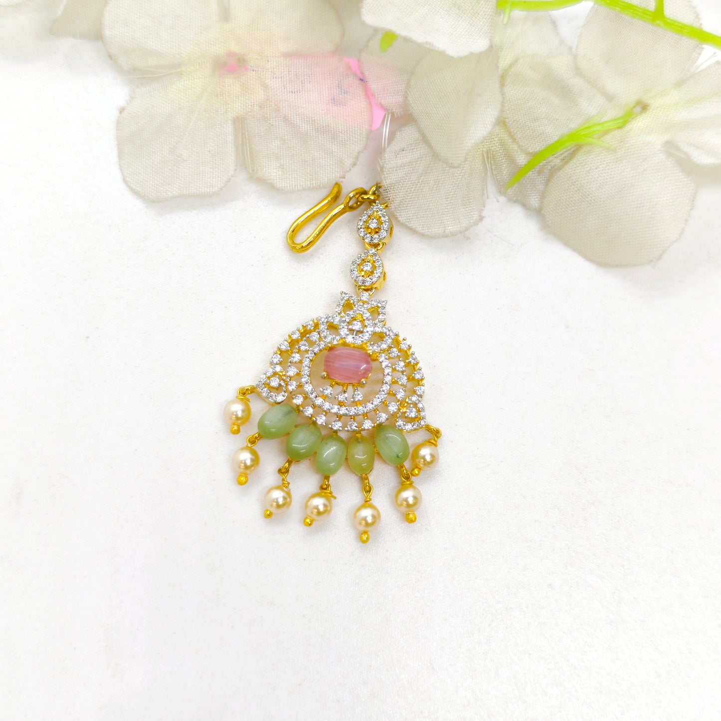 White and Green Beads Nethichutti