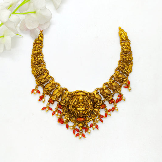 Lakshmi Mayil Antique Necklace