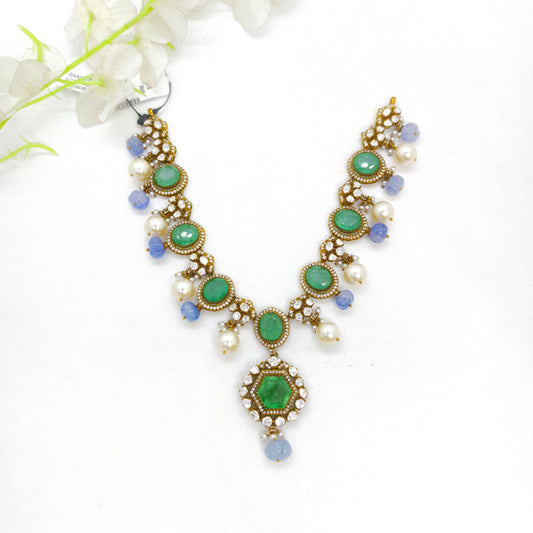 Stones Silver Antique Necklace