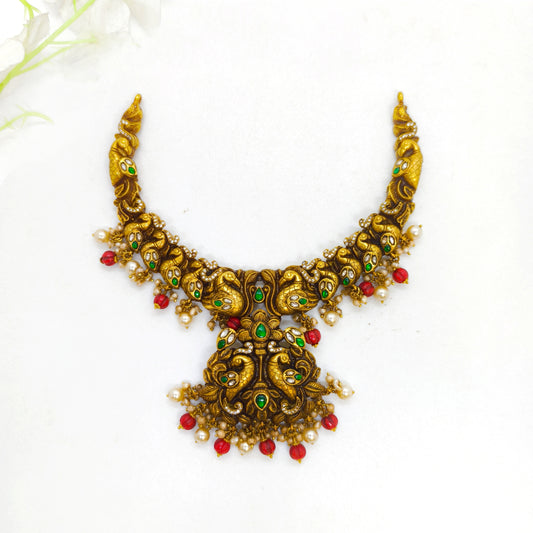 Peacock Silver Antique Necklace