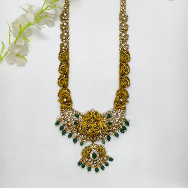Lakshmi Silver Antique Haram with Peacock